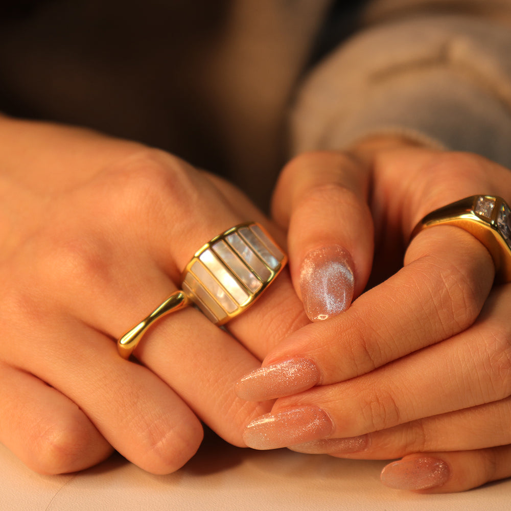 Retro Shell Finger Rings - PVD 18k Gold Plated 316L Stainless Steel_R001-R003