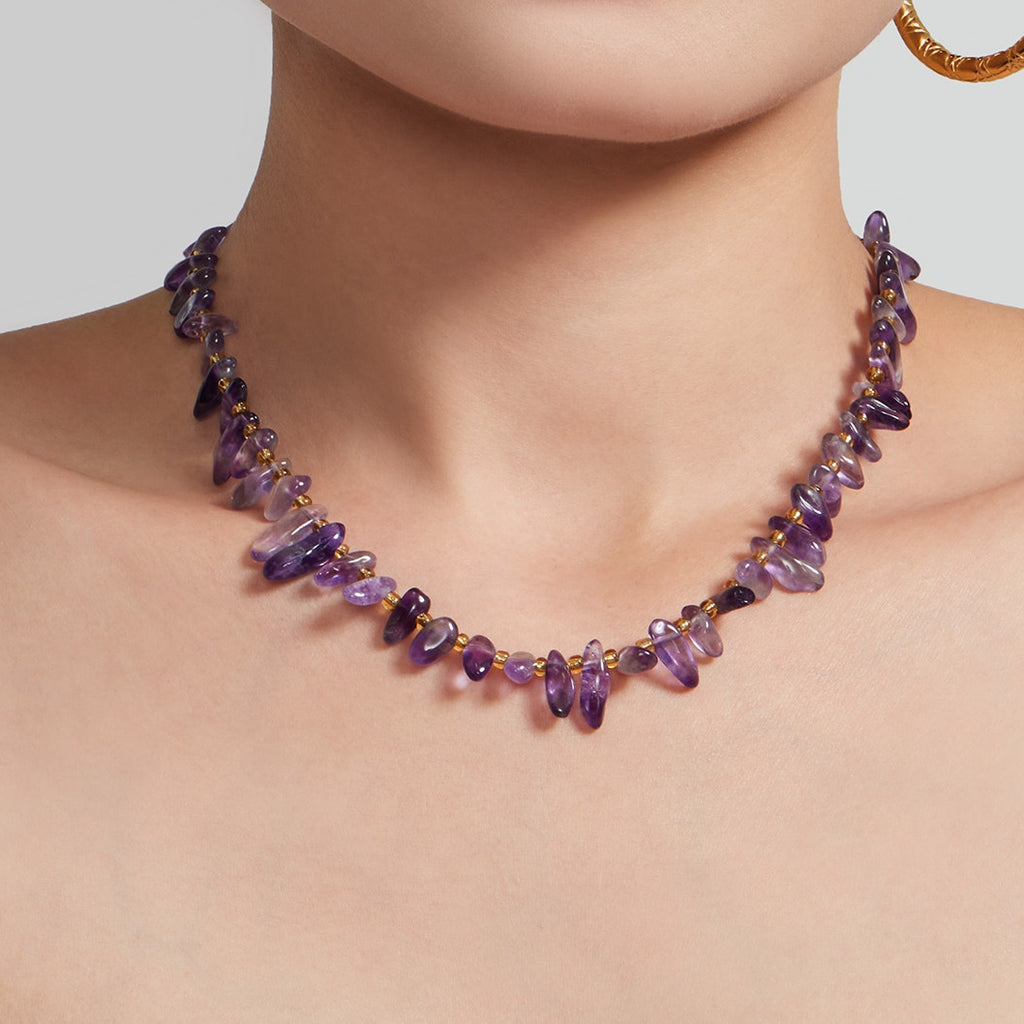 Amethyst Natural Stone Necklace_N071