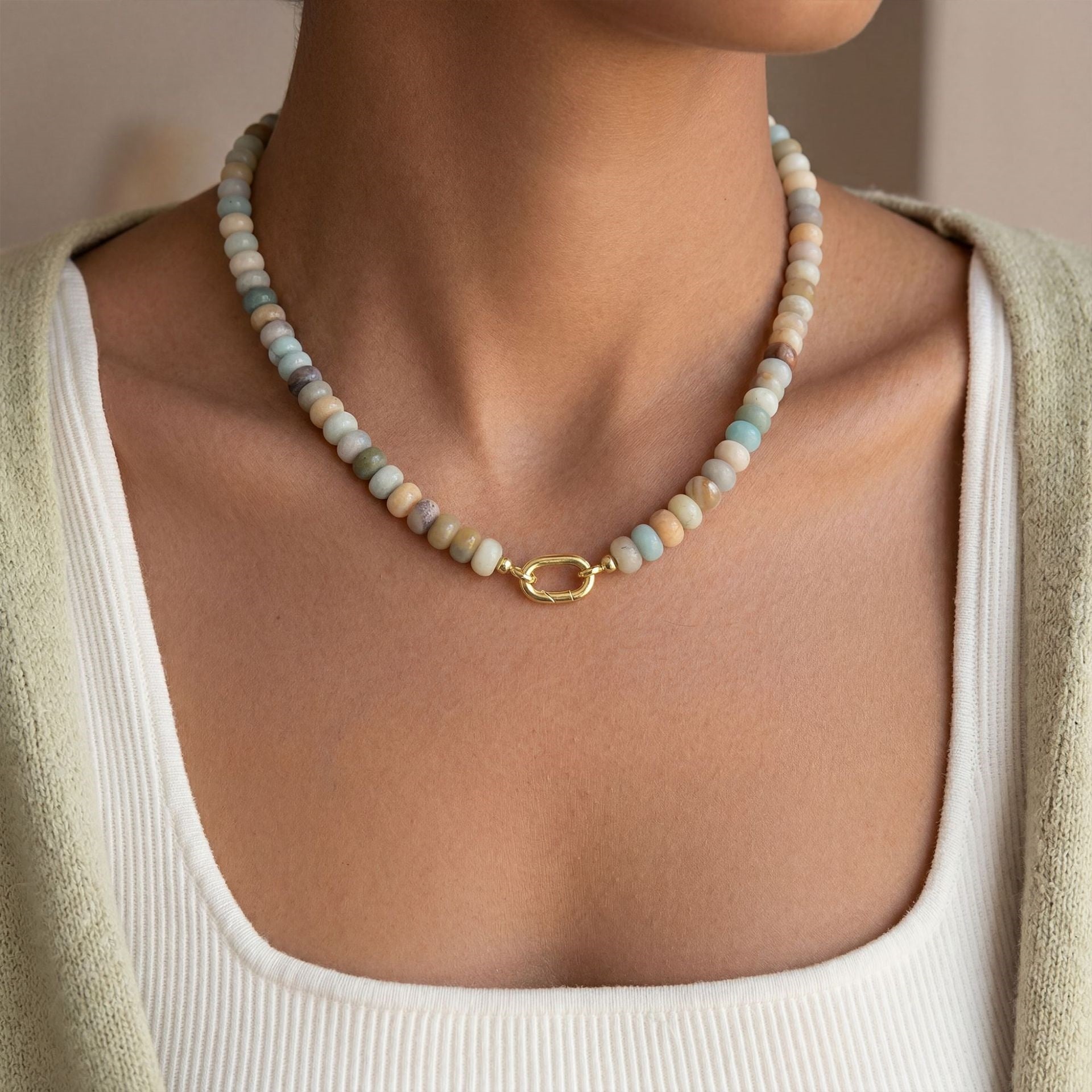 Amazonite Natural Stone Necklace_N072