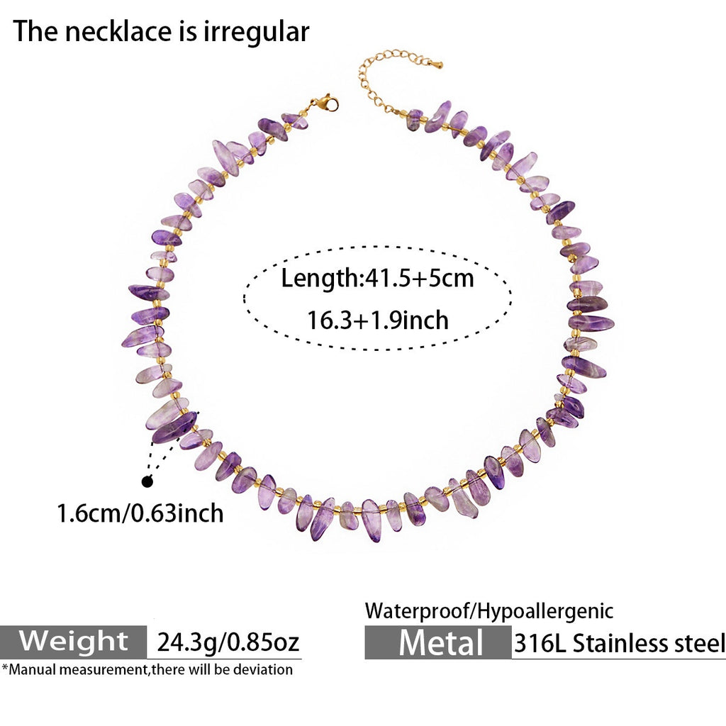 Amethyst Natural Stone Necklace_N071