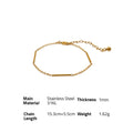 Bar Chain Bracelet Bracelet - PVD18K Gold Plated 316L Stainless Steel_B047
