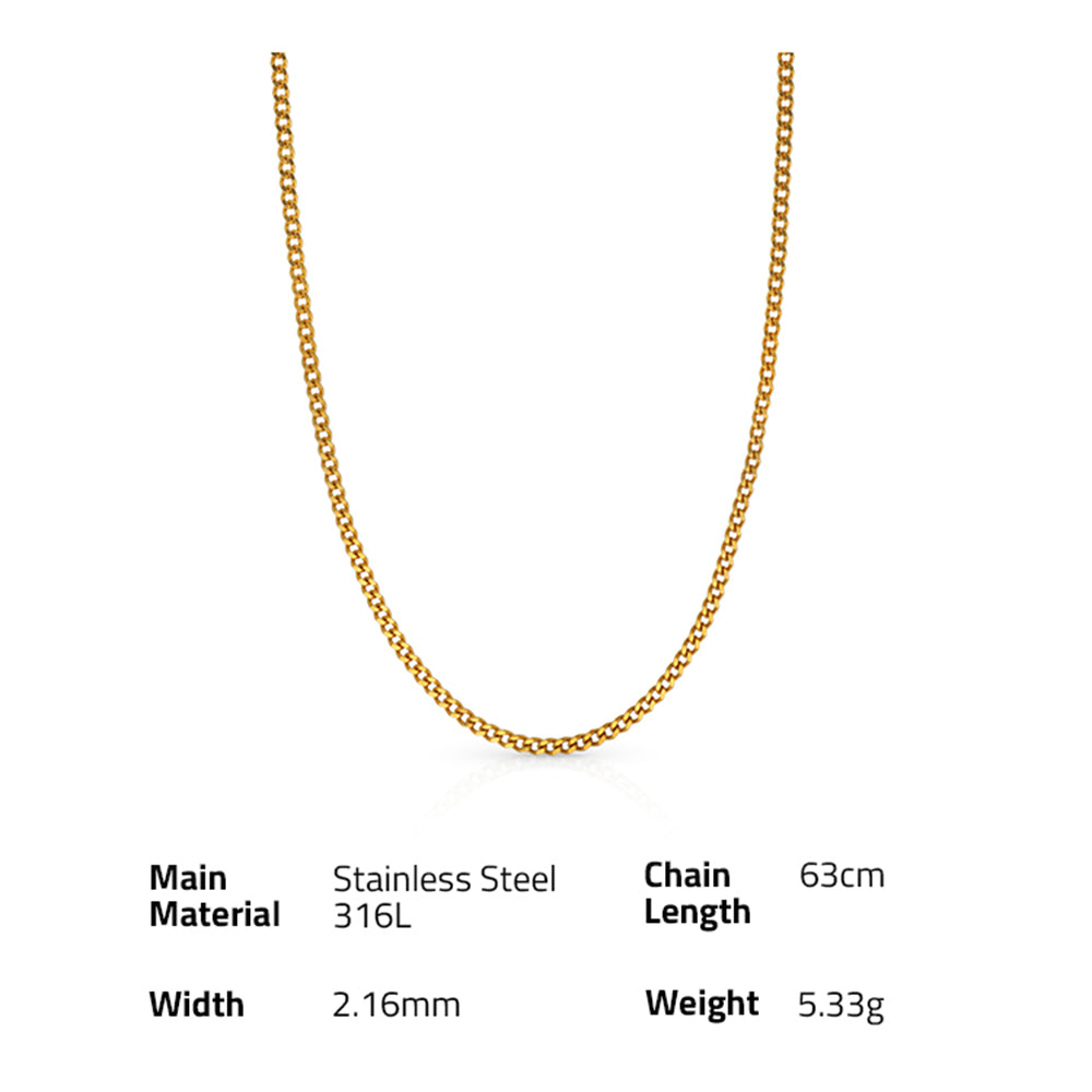 Sweater Chain Necklace  -PVD18K Gold Plated 316L Stainless Steel_N040