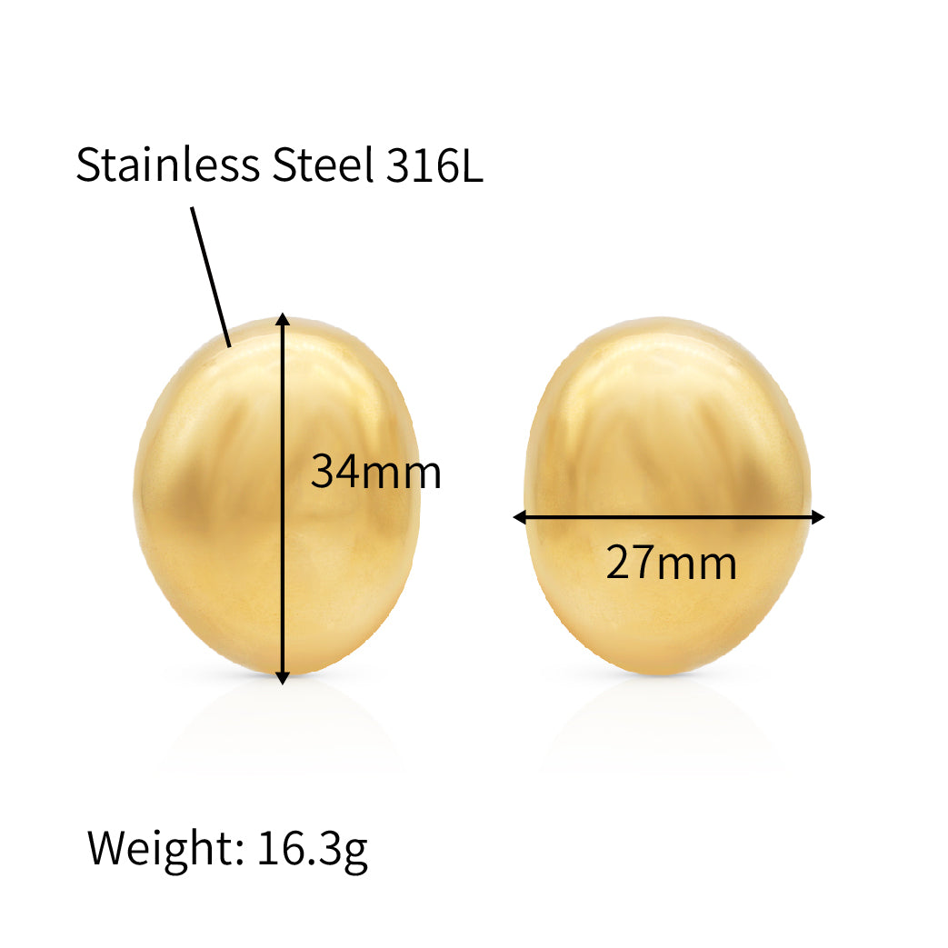 Exaggerated Chunky Statement Earrings extra Large Earrings - PVD 18k Gold Plated 316L Stainless Steel_E019